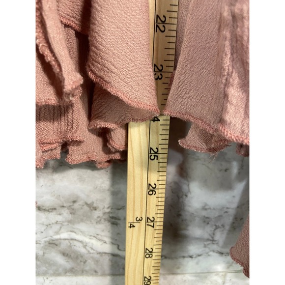 Free People One Adella Pink Small Lace Smocked Mini Dress Cottagecore *FLAW* - Picture 9 of 14